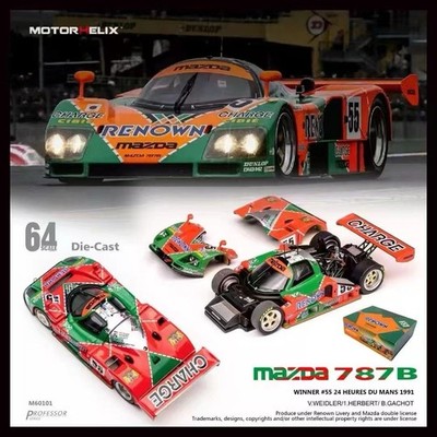1:64 MotorHelix Mazda 787B Le Mans Winner Diecast Toy Car Model