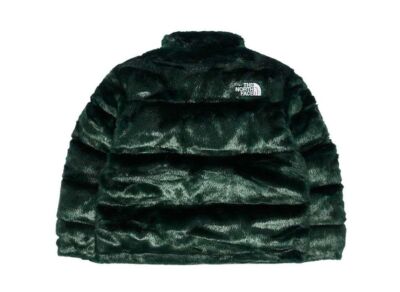 Supreme The North Face Faux Fur Nuptse Jacket Green | eBay UK