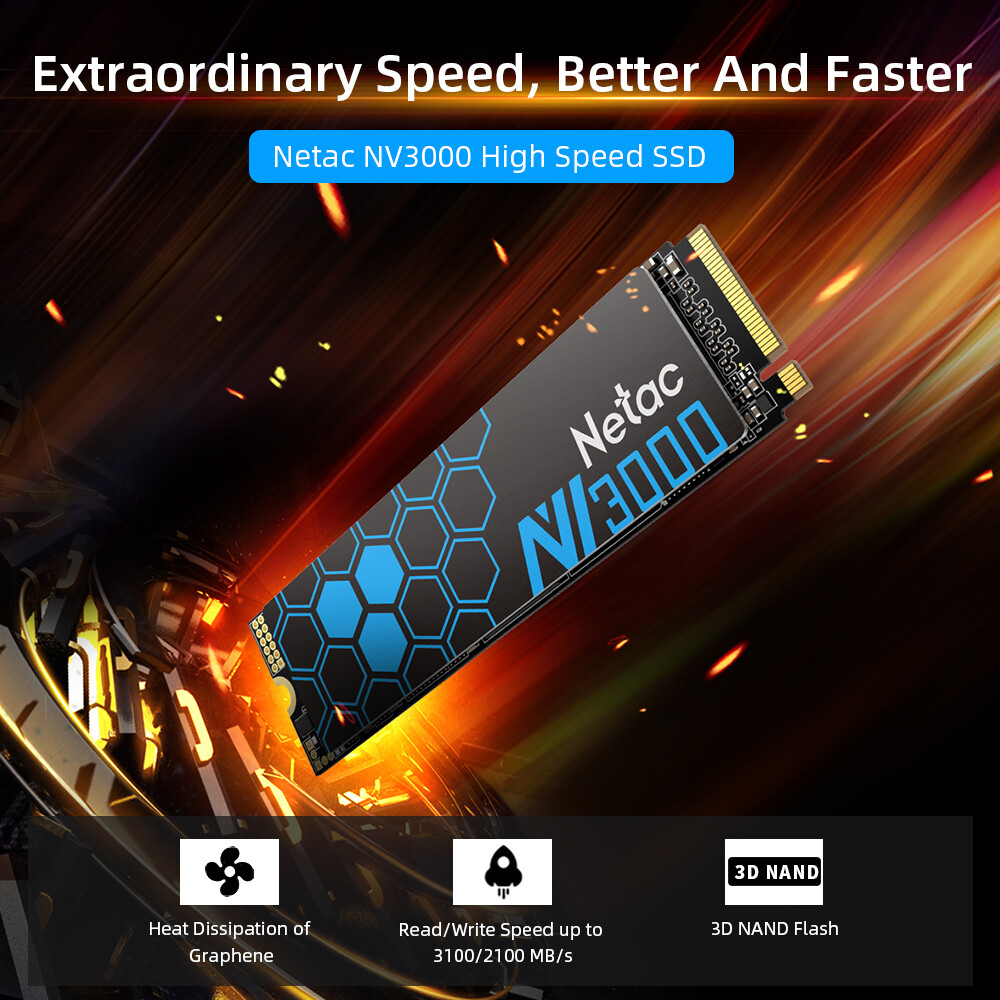 Netac NV3000 M.2 2280 2TB 1TB 500GB 250GB NVMe PCIe3.0 Internal
