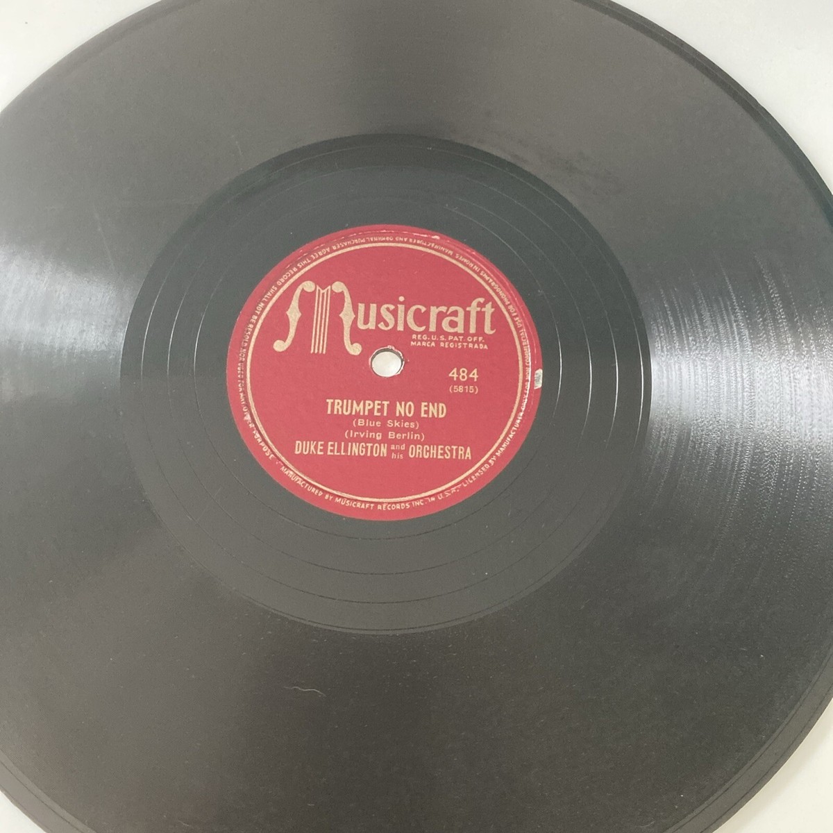 1946 JAZZ Duke Ellington 78 rpm MUSICRAFT 484 (BLUE SKIES) TRUMPET