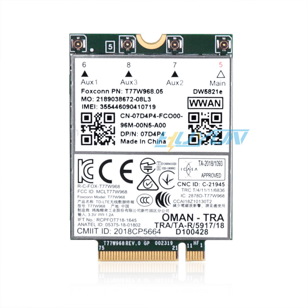 Dell DW5821e T77W968 Latitude 5420 Snapdragon X20 LTE HSDPA 150Mbs