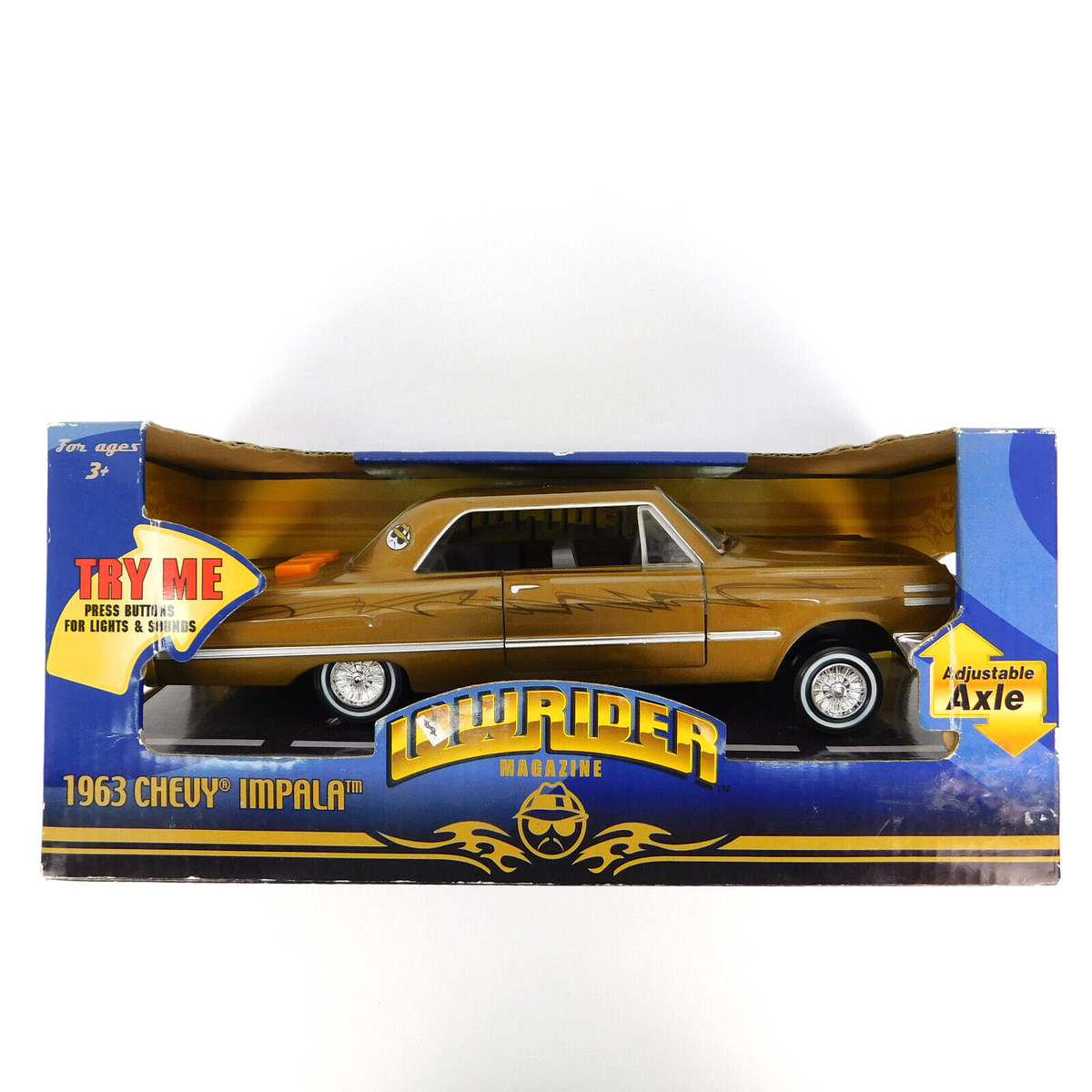 Lowrider Magazine Gold 1963 Chevy Impala Car by Funrise Adjustable