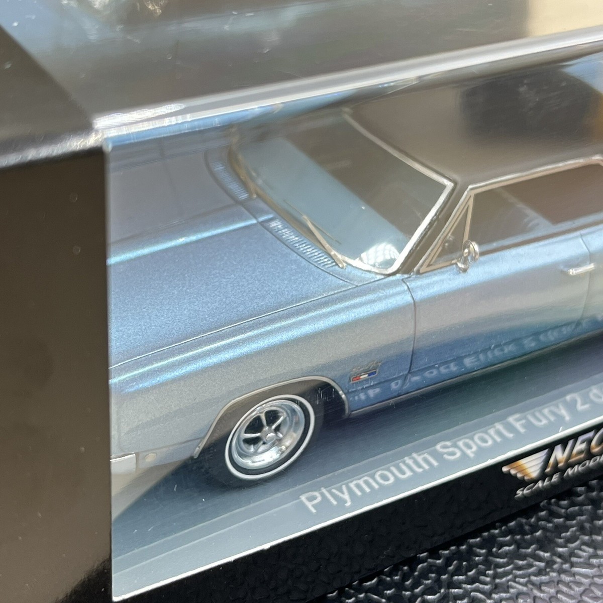 NEO 1/43 Plymouth Sport Fury 2 door Hardtop Light Blue 1968 Resin