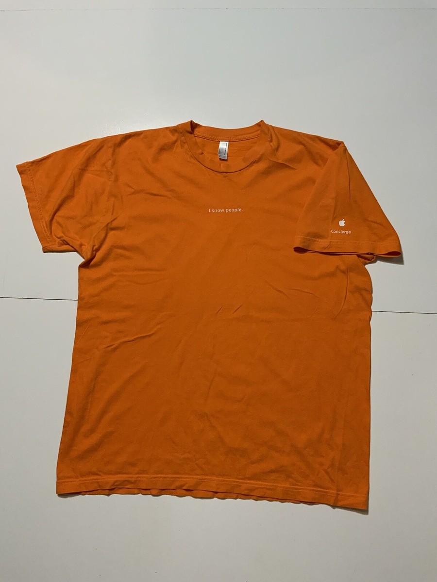 Apple Store Concierge Employee 2008 Orange I Know People S/S T