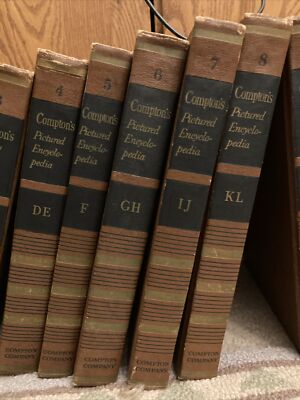 1957 Compton's Pictured Encyclopedia Complete 15 Volume Hardcover