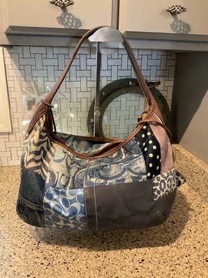COACH Vintage DENIM Patchwork Ergo Bag & Wristlet LIMITED EDITION