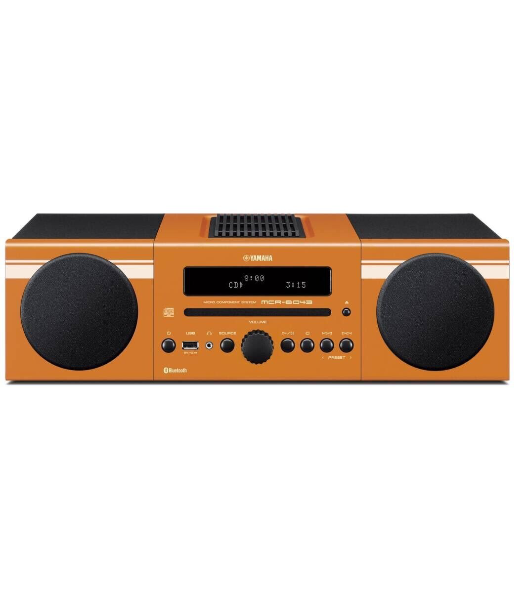 Yamaha MCR-B043 Micro Compo CD USB FM/AM Radio Bluetooth Orange