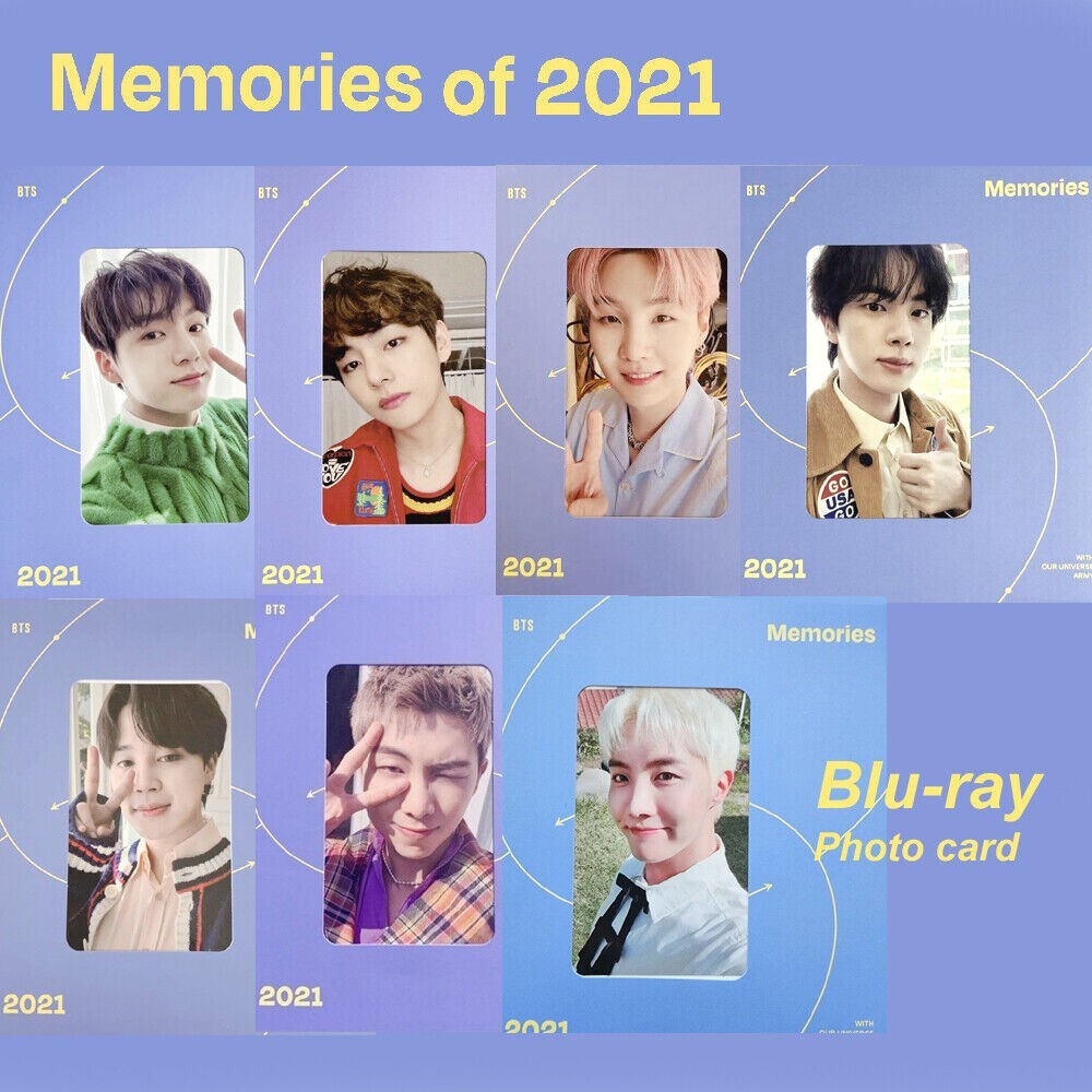 BTS Memories of 2021 Blu-ray Photo card JUNGKOOK V JIMIN JIN SUGA