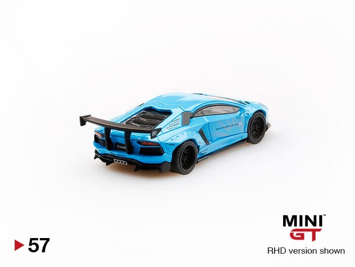 MINI GT 57 LBWK Lamborghini Aventador Light Blue LHD Asia version