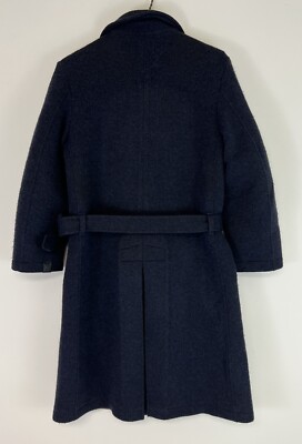 Men's Adidas Y-3 Yohji Yamamoto Navy Blue Wool Trenchcoat Size