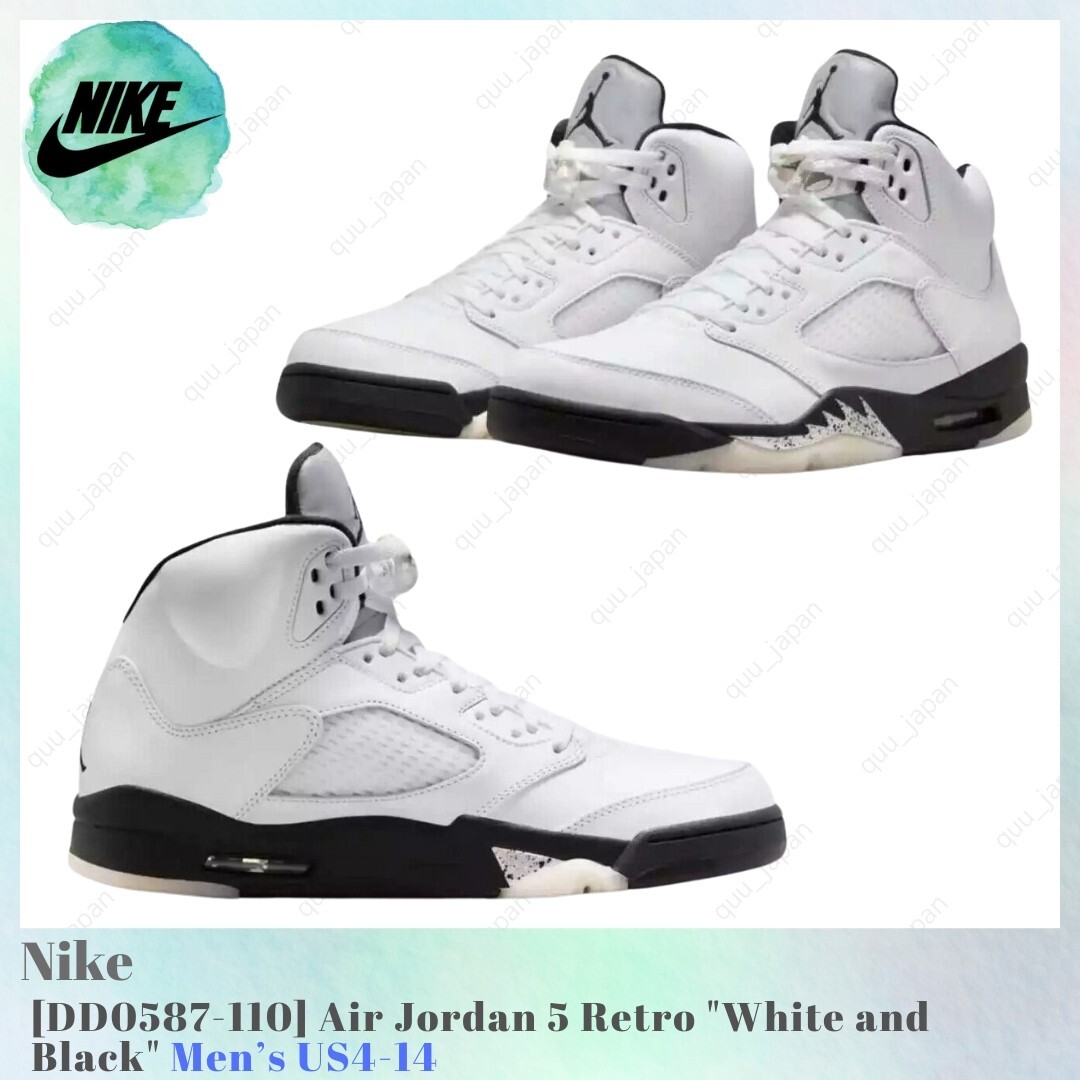 Nike Air Jordan 5 Retro White and Black DD0587-110 Men's US4-14