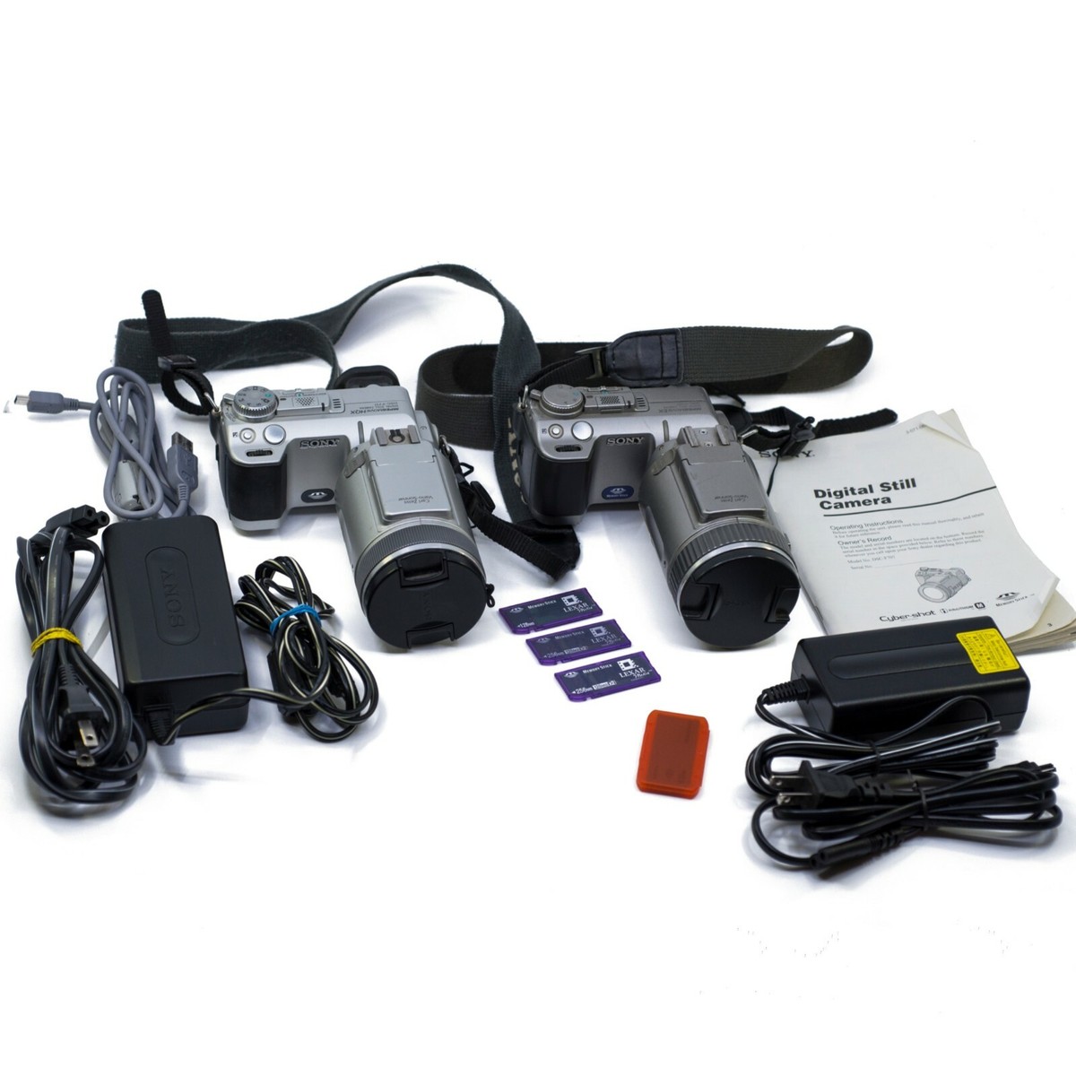 Two Sony Cyber-shot Digital Cameras DSC-F707 and F717 Bundle