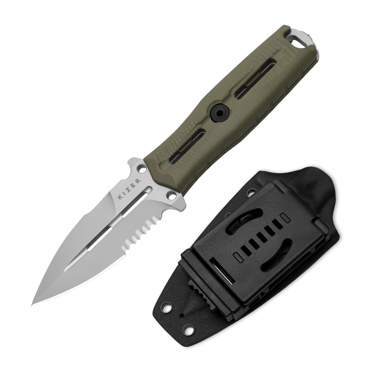 Kizer NORCROSS Fixed Blade Single-Edged Nitro-V Blade G10 Handle