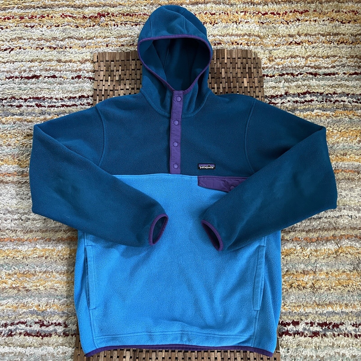 Patagonia Synchilla Snap T Hoodie Blue Purple Pullover Fleece