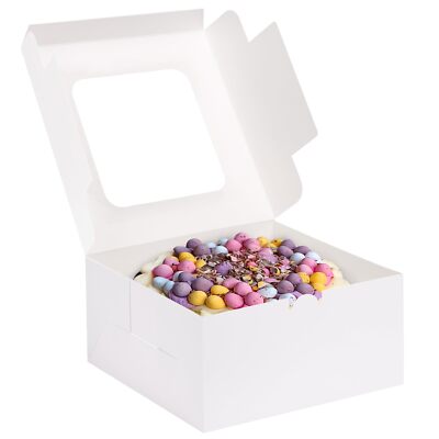 24 Pack Cake Boxes w/ Window for Cakes Chocolates Cookies Dessert