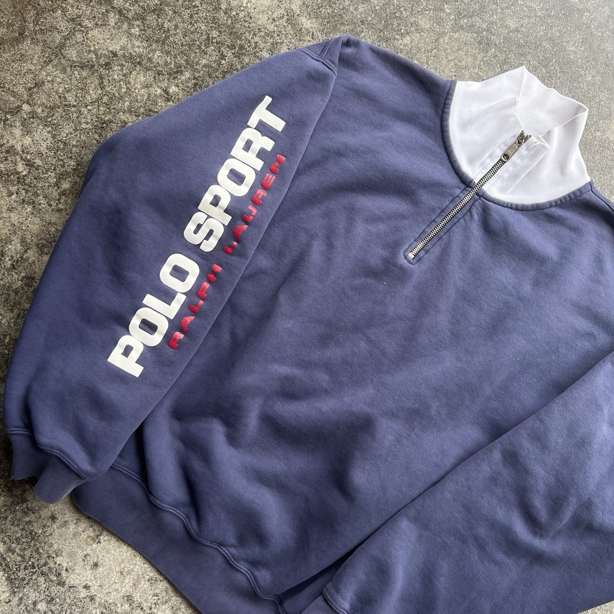 Vintage 90s Rare Polo Sport By Ralph Lauren Half Zip Two Tone