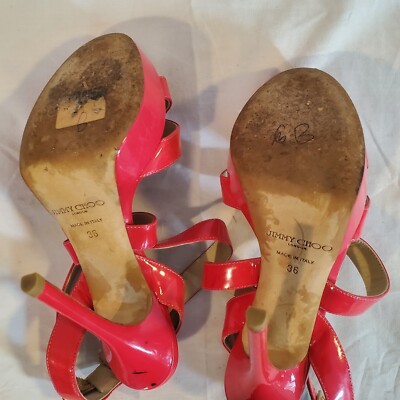Jimmy Choo Women's Size 36 Pink Patent Leather Strappy Heels