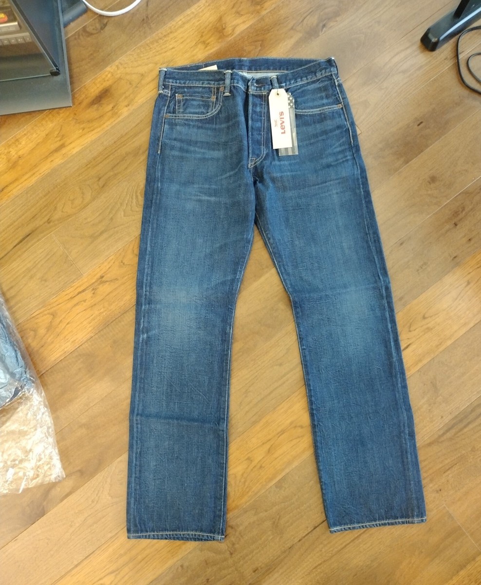 Levis 501 Selvedge Jeans White Oak Cone Denim Made In USA 32x32