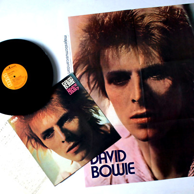 NEAR MINT VINTAGE 1973 DAVID BOWIE SPACE ODDITY VINYL LP POSTER EX