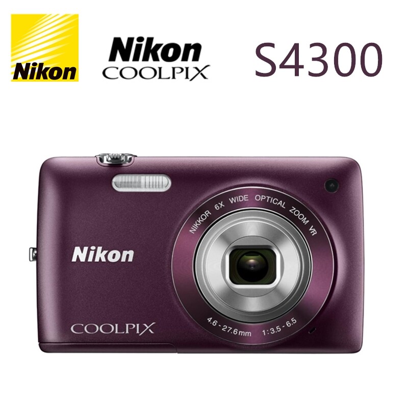 Nikon COOLPIX S4300 16MP Digital Camera 6x Zoom Touchscreen Purple