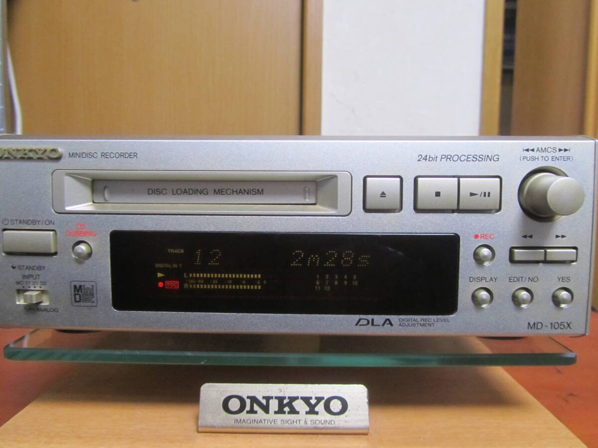 音出し確認済】ONKYO MD-105X MDレコーダー 音出し確認済】ONKYO MD