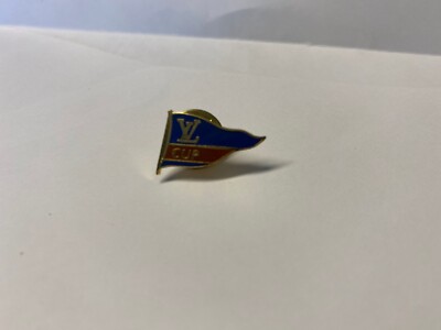 LOUIS VUITTON Pin badge Vuitton cup LV logo Brooch Metal Gold x