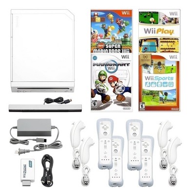 Nintendo Wii Console HD + Pick 1-4 Voomwa Remotes, Wii Sports