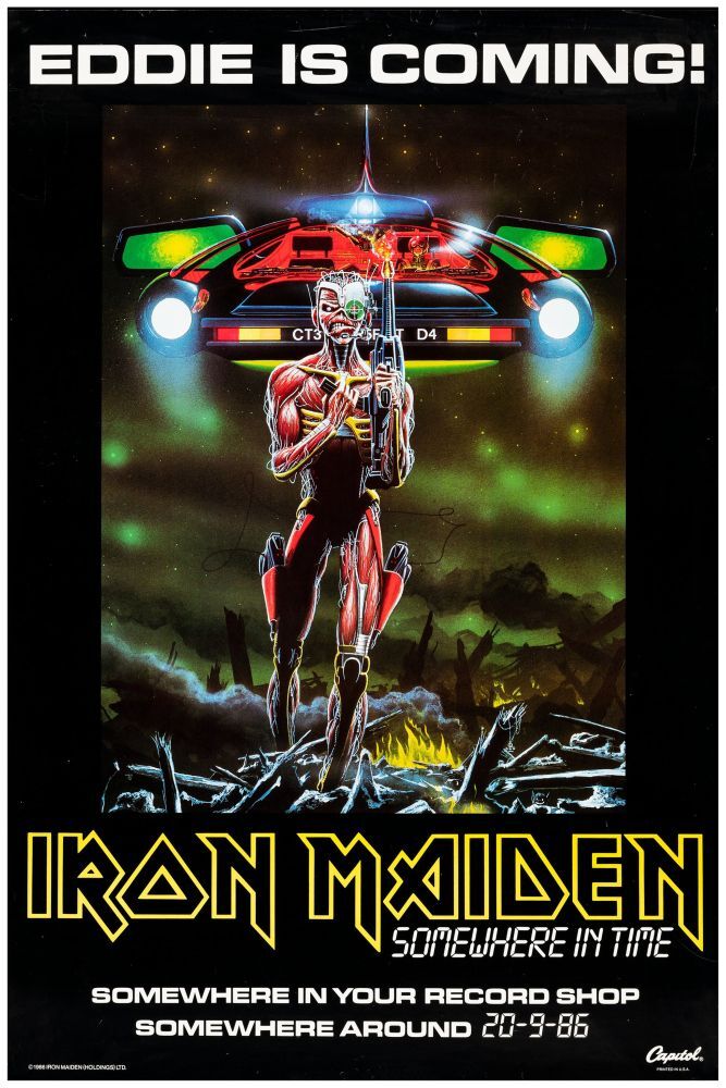Iron Maiden Somewhere In Time 1986 Tour Poster - Live Up To 36