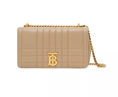Burberry Small Lola Quilted Leather Shoulder Bag In Oat Beige