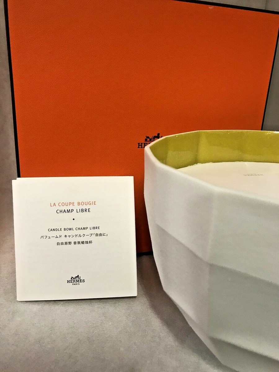 NEW HERMES - CHAMP LIBRE Scented Candle w/Ceramic Bowl 5 Wicks