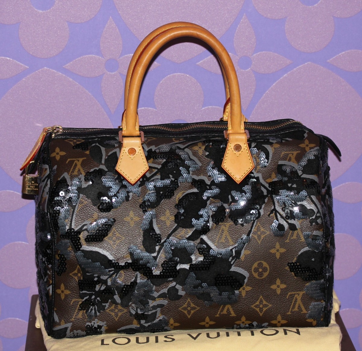 Louis Vuitton *Fleur de Jais* SPEEDY 30 Monogram Felt Floral