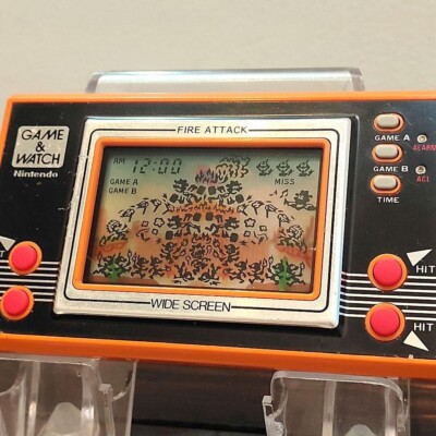 NINTENDO GAME AND & WATCH Fire Attack Wide Screen 1981 Direct From
