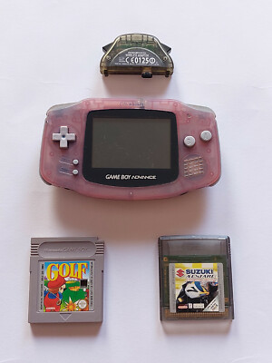 Nintendo Game Boy Advance Clear Pink AGB-001 Working & wireless