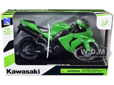 KAWASAKI ZX-10R NINJA GREEN 1/12 DIECAST MOTORCYCLE MODEL BY NEW