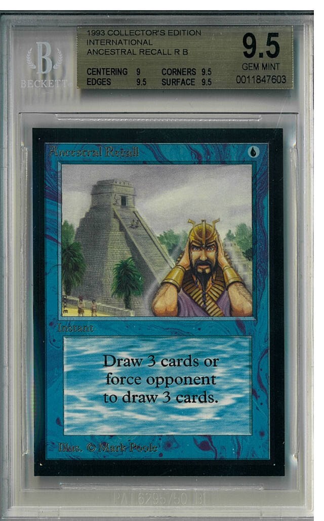 MTG Intl. Collectors' Edition Ancestral Recall BGS 9.5 (9,95,95,95