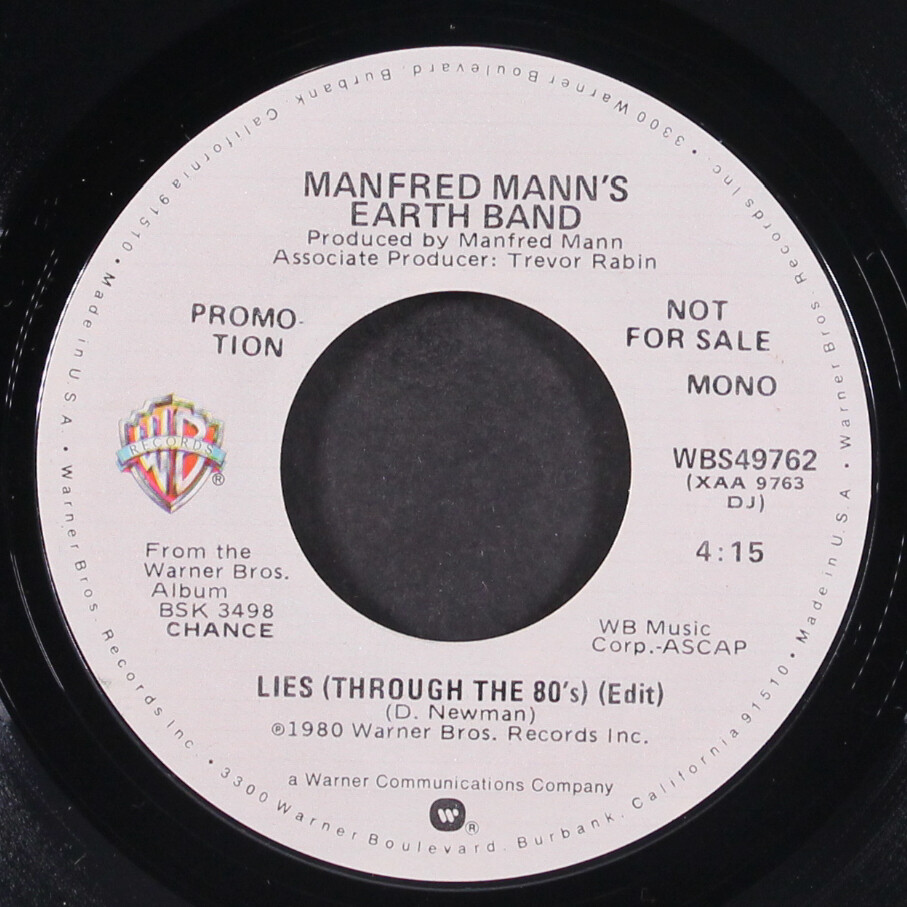 MANFRED MANN'S EARTH BAND: lies / mono WB 7