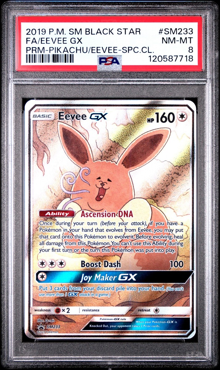 PSA 8 Eevee Gx #SM233 2019 Pokemon Sm Black Star Promo 120587718
