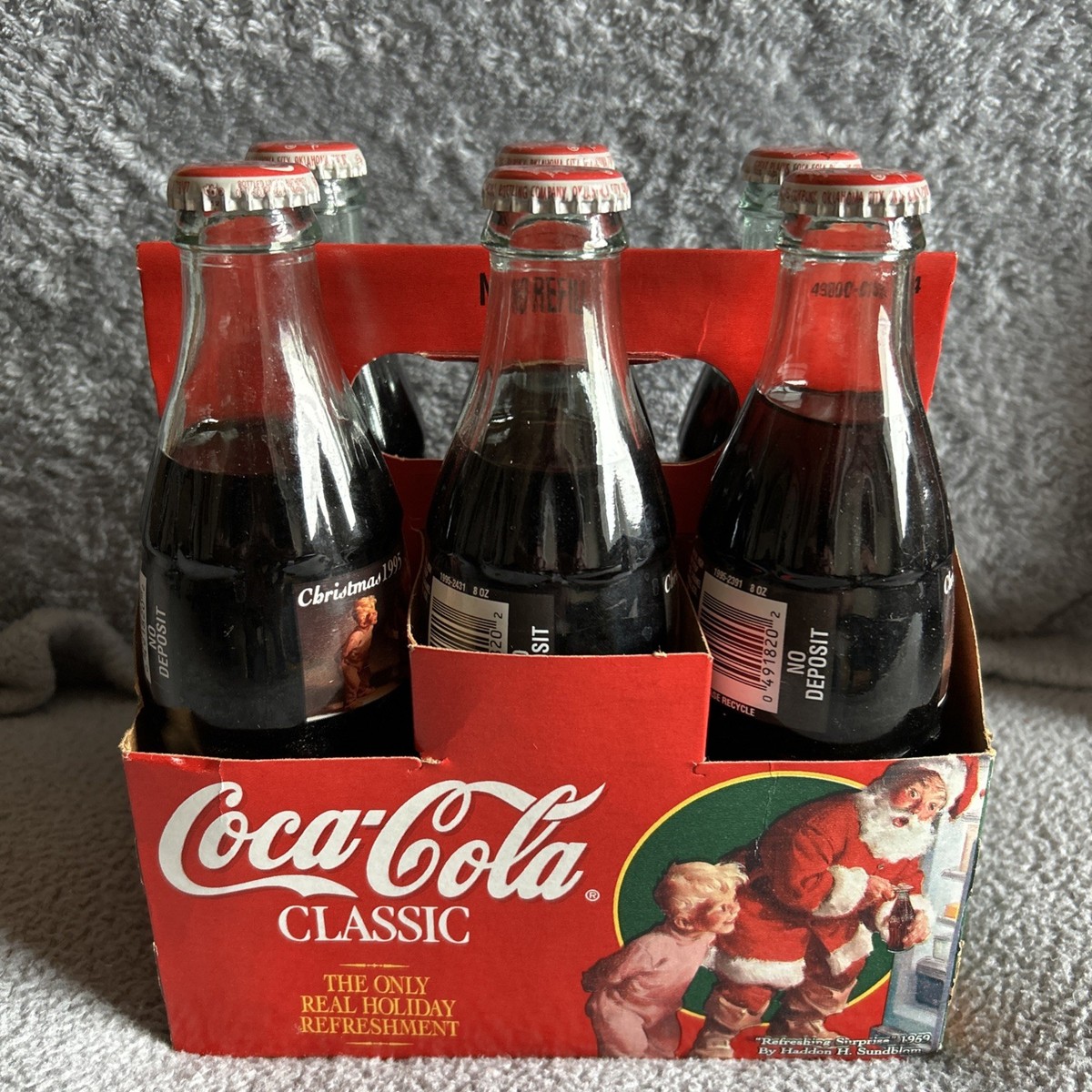 Vintage Coca-Cola Classic Christmas 1995 Edition 6-pack, 8 oz