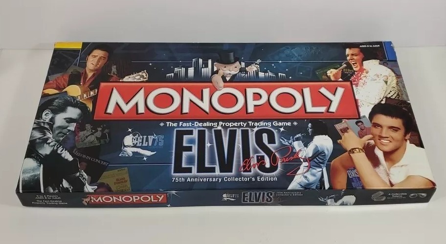 Monopoly Elvis Presley Board Game 75th Anniversary Collector's