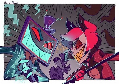 Anime hazbin hotel alastor valentino velvet vox Playmat Gaming Mat