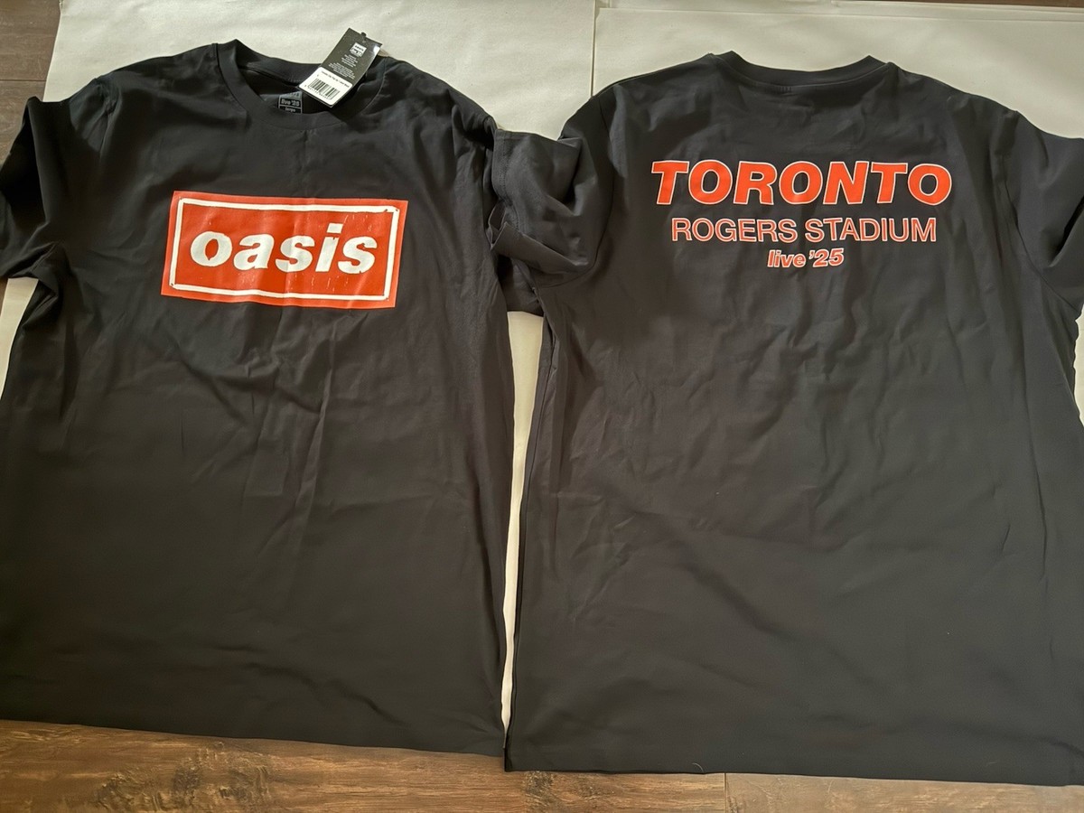 Large Oasis Live 25. Official Merch Toronto Canada Shirt Pop Up