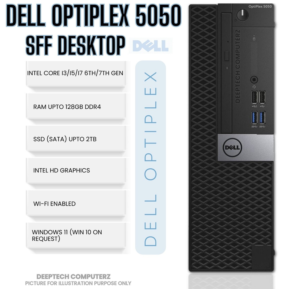 Dell OptiPlex 5050 SFF Core i7 7th Gen 64GB RAM 2TB SSD Wi-Fi