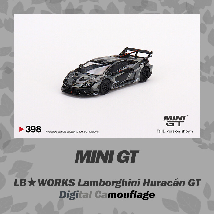 MINI GT 1:64 LBWORKS LBWKLambo Huracan GT Digital Camouflage LHD