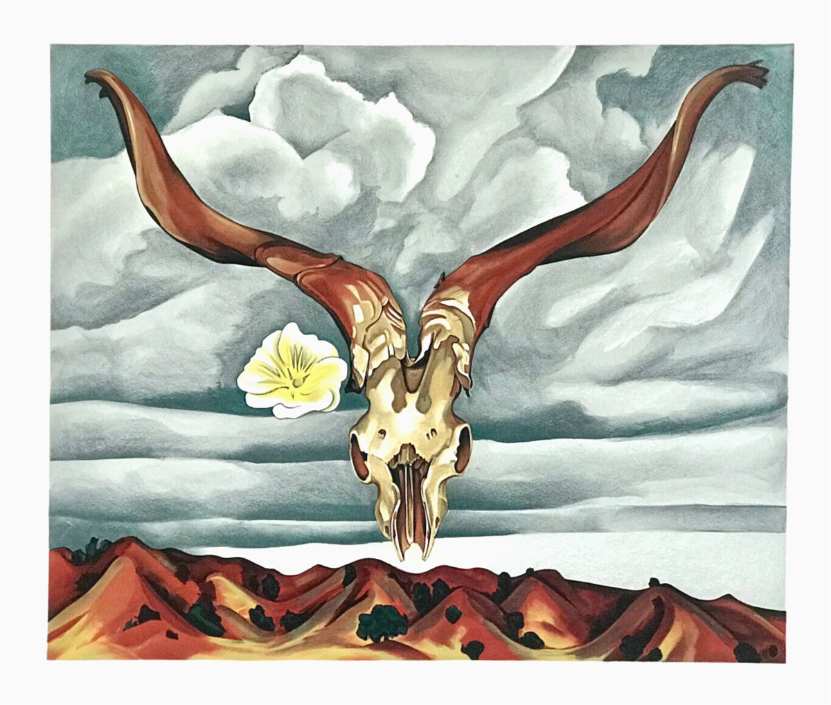 Georgia O'Keeffe RAM'S HEAD HOLLYHOCK 1935 Lithograph, Desert