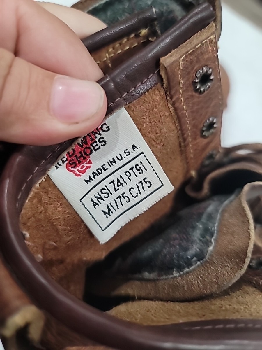 Red Wing ANSI Z41 PT91 Mens Size 11 D MI/75 C/75 EH Brown Leather