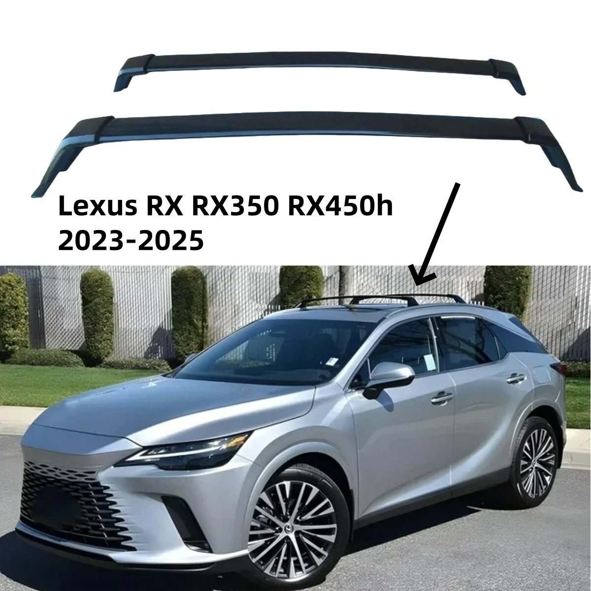 2Pcs Fit for Lexus RX RX350 RX450h 2023-2026 Roof Rail Rack Cross