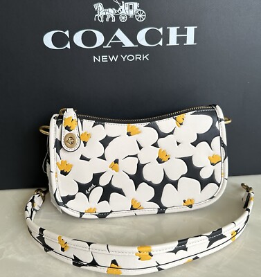 NWT COACH CHALK/MULTI DAISY FLORAL SWINGER 20 CR509 | eBay