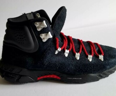 NIKE ACG ZOOM MERIWETHER Black/Red Suede Zipper Boots Men'Shoes