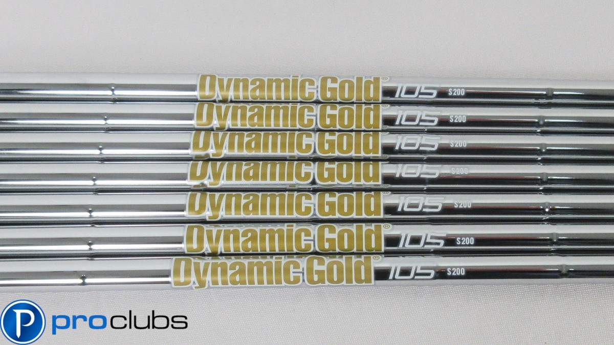 NEW 7pc TRUE TEMPER DYNAMIC GOLD 105 S200 STIFF FLEX IRON SHAFTS