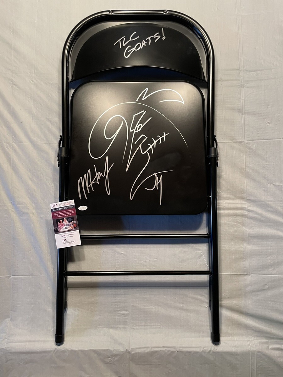 MATT JEFF HARDY THE HARDY BOYZ SIGNED AUTOGRAPH STEEL CHAIR WWE